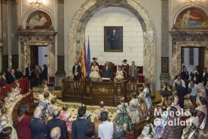 Aspecto general del Hemiciclo del ayuntamiento en el nombramiento de las Falleras Mayores de Valencia 2016.