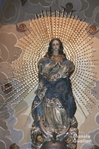 Imagen de la parroquia del Rosario en Cañamelar (madera), obra de Vicente Beltrán. Foto de Manolo Guallart.
