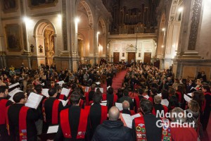 Aspecto de la iglesia de La Compañía (Jesuitas) en el concierto de Navidad del Coro universitario Sant Yago. Foto de Manolo Guallart.