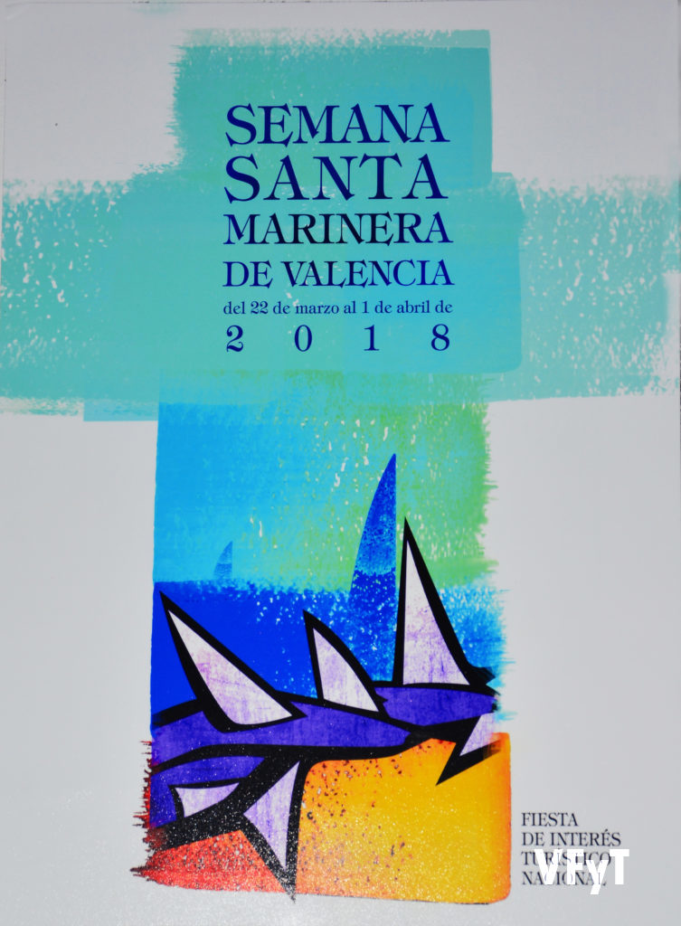 Cartel ganador del concurso de la Semana Santa Marinera 2018 .‘Es vela, espina’ de César Núñez Álvarez. Foto Rafa Montesinos.