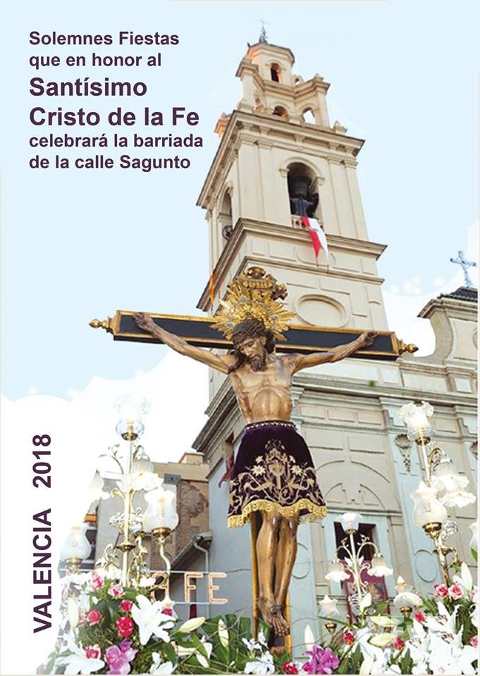 Cartel oficial de las fiestas en honor al Santísimo Cristo de la Fe de la barriada de la calle Sagunto